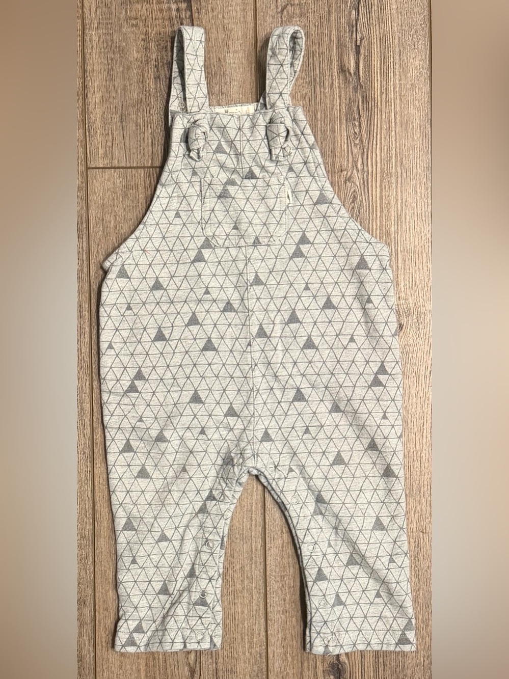 The Bonnie Mob Overalls Grey Triangle Print Baby 12-18 Months